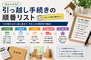 引っ越し手続きの順番リスト｜何からやる？1か月前〜当日・引っ越し後まで完全整理