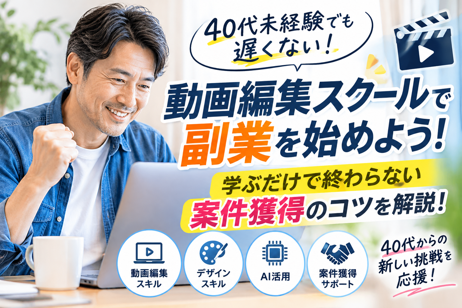40代未経験の動画編集スクール選び｜学ぶだけで終わらない案件獲得のコツ