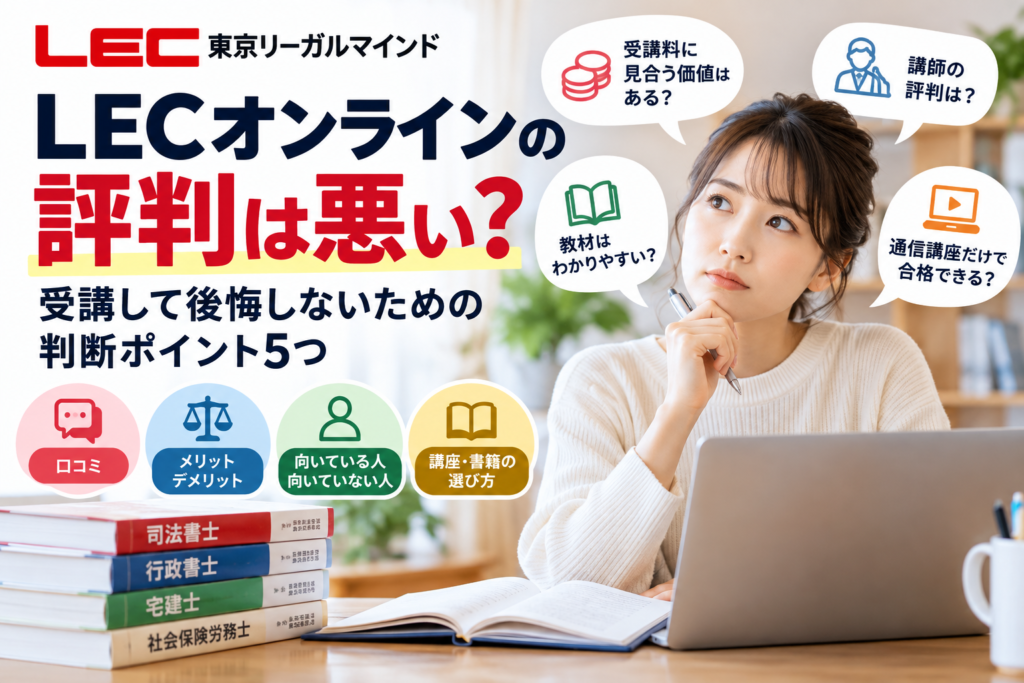 LECオンラインの評判は悪い？受講して後悔しないための判断ポイント5つ