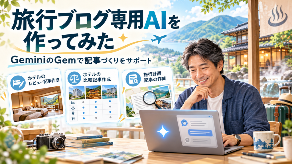 GeminiのGemで旅行ブログ専用AIを作ってみた！初心者が育てた3つの記事作成ツール