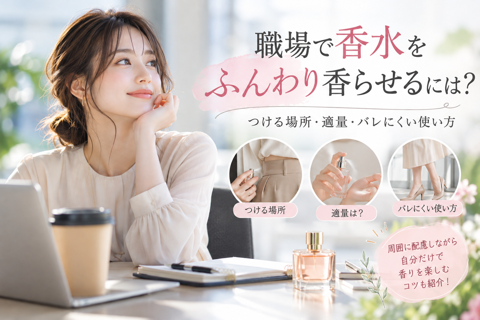 職場で香水をふんわり香らせるには？周囲に配慮したつける場所と適量